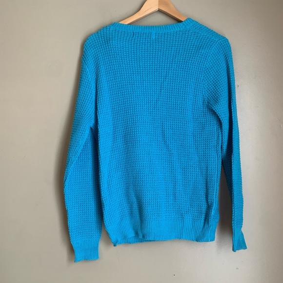 John + Jenn Faux Wrap Blue Knit Long Sleeve Sweater Women’s - Picture 6 of 6